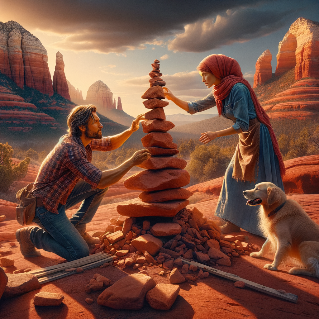 How to Build Rock Cairns with Your Dog in Sedona